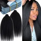 CLEARANCE Tape In Remy Human Hair Extensions Thick Skin Weft 200G Kinky Straight