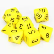 Chessex Yellow/Black Opaque Dice 7-Dice Set (D20/12/10/%/8/6/4) 25402