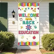 Welcome Back to Education Door Cover, 71x35in Colorful Welcome Back to Education Door Curtain Polyester Classroom Hanging Decoration for School Decoration