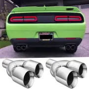 For Dodge Challenger R/T Pair Muffler Tip Double Outlet 2.5" Inlet 3.5" Outlet