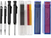 VANANA 40PCS Mechanical Carpenter Pencils Kit- 24 2.0mm + 12 2.8mm Refills, 2 Deep Hole Carpenter Pencils with Built-in Sharpener and 2 Carpentry Mechanical Pencil, Carpenter Woodworking Marking