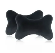 1 Pair Car Seat Neck Headrests Pillow Breathable Memory Foam Head Support Black