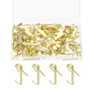 100 Pcs Picture Hangers, 30lb Picture Hooks(50 Hangers + 50 Nails), Gold