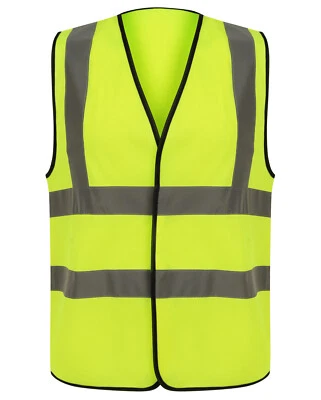 Mens Yellow or Orange HIGH VISIBILITY Vest Safety Waistcoat Hi Vis / Viz Jacket