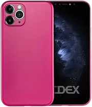doupi UltraSlim Case Compatible with iPhone 11 Pro Max (6.5 Inches), Ultra Thin Fine Matte Mobile Phone Case Cover Bumper Protective Shell Hard Case Pocket Protection Design Protective Case Pink