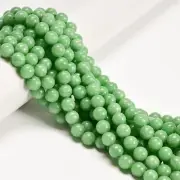 Natural Green Jadeite Jade Smooth Round Beads Size 8mm 15.5'' Strand