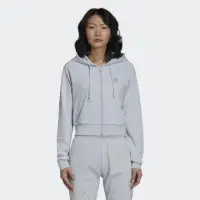 在飛比找momo購物網優惠-【adidas 愛迪達】外套 運動外套 連帽外套 短版 灰藍