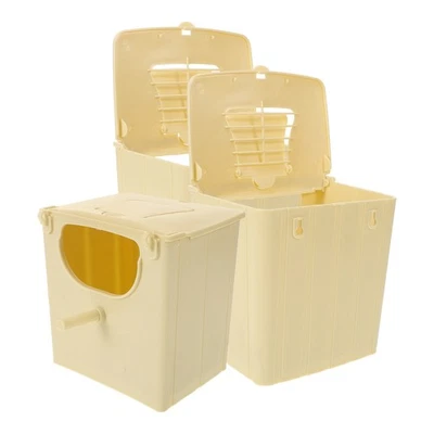 2 PCS Bird Breeding Box Plastic Nest for Parrots Small Nests Finches