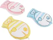 SAFIGLE 3pcs Bath Wipe Bath Towel Bath Rub Infant Rub Towel Children Bathing Towel Adorable Bath Ball Shower Sponge 100% Polyester in The Middle Layer Gloves Baby Thicken