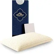 Talatex 100% Pure Latex Pillow Design for Stomach Sleeper Ultra Thin Pillows, Flat Pillows for Sleeping Helps Relieve Pressure, No Memory Foam Chemicals (2" H Medium, King)