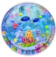 100cm Large Dolphin Water Play Mat Infant Baby Kids Tummy Time Pad Sensory Toys·