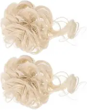 EXQUIMEUBLE 1 Pair Messy Bun Hair Piece Elastic Beard Hair Bun Extension for Effortless Volume and Style for Casual Elegant Looks for Women
