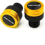 IEDZCUMC Compatible with Yamaha YZFR3 YZF R3 YZF-R3 2015-2025 Motorcycle Accessories CNC M10*1.25 Aluminum Screws Bolts Mirror Hole Plugs Cap(Gold)