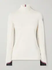[Moncler Grenoble] Moncler Grenoble - Polartec® Stretch-knit Turtleneck Base Layer - Cream - large large Cream