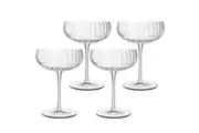 4pc Luigi Bormioli Optica 300ml Champagne Wine Coupe Drinking Glasses Set CLR