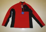 SPYDER Red Black 1/4 Zip Pullover Knit Jacket Size Medium M