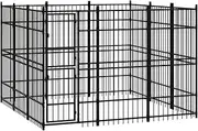 Large Dog Kennel Outdoor, Heavy Duty Dog Cage with Secure Lock, Dog Pen Run Dog House Pet Enclosure, Outside Dog Crate for Backyard Farm, Steel 8.29 m²