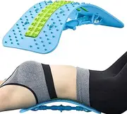 YUKAIONE 6th Generation Back Stretcher Device, Adjustable Lumbar Support with Magnetic Massage Points, Spine Decompression for Lower Back Pain Relief(blue)