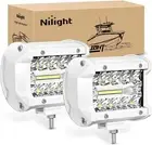 Marine LED Light Pods Navigation Lights 2PCS 4Inch White Spot Flood Combo Ponton