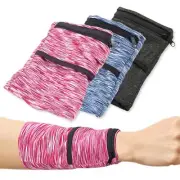 3Pcs Wrist Wallet with Zipper Lightweight Phone Wristband for Running Breatha...