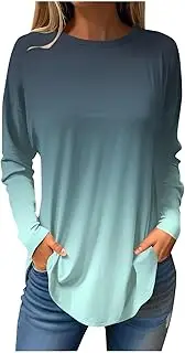 [Generic] Womens Blouses Casual Fall Tshirts Shirts Long Sleeve Cute Tops Floral Tunics Tops Crew Neck Sweatshirts Stretchy Scrub Top