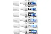 Pentel 100W B Permanent Marker Broad Thick Bullet Tip White Pack 6
