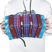 SustVita Adjustable Hand Strap Accordion, Professional Concertina with Ergonomic Design, Stylish Carrying Bag and Rich Timbre for Musicians (Blue)