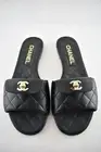 Chanel REV Black Turnlock Quilted Gold CC Logo Mules Slide Sandal Flop Flat 35