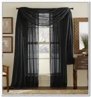 SHEER / SCARF /SEMISHEER Window Curtains Drape Valances 63" 84" 95" BLACK