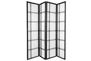 Cross Room Divider Screen Black 4 Panel