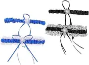 WRITWAA 2 Pairs Bow Hinges Casters Legs Kit Twin Brackets Accessories Hooks Settee Side Strap Straps Embroidered Garters for Bridal Bulk