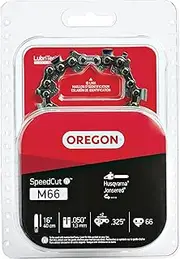 Oregon M66 SpeedCut Chainsaw Chain for 16-Inch Bar - .325-Inch Pitch, 050-Inch Gauge, 66 Drive Links, Replacement Low-Kickback Chainsaw Blade, fits Many Husqvarna & Jonsered Models (95TXL066G),Gray