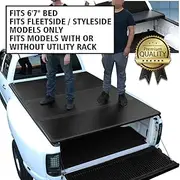 DNA Motoring TTC-HARD-046 Pickup Truck Bed Top Hard Solid Tri-Fold Tonneau Cover Compatible with 2004-2015 Titan 6.7Ft Fleetside/Styleside Bed