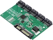 NFHK SATA 3.0 6Gbps 1 to 5 Splitter Ports HUB Adapter Converter PM Multiplier Port Selector JMB575