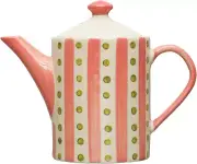 Stoneware Painted Design and Strainer, Multicolor Teapot, Multi