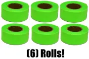 Hanson 17001 150 ft Glo Lime Green Vinyl Flagging Marking Ribbon Tape - 6 Rolls
