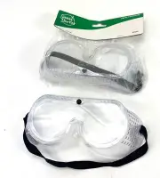 2 Smart Savers Safety Goggles Clear Lens Eye Protection Adjustable Strap