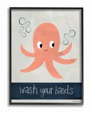 Wash Your Hands Octopus by Katie Doucette Framed Art