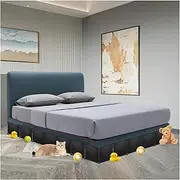 Under Couch Blocker for Toys Under Bed Blocker for Pets 166” Length 11.8" Height in Total Under Furniture Blocker with Sticky Double Side Tape, Connectors and Zip Ties for Pets, Black