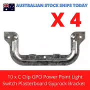 4 x C Clip Plaster Board Gyprock GPO Power Point Light Switch Bracket