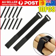 10Pcs Reusable Fastening Cable Straps Adjustable Nylon Hook and Loop Cable Ties