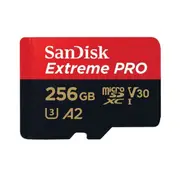 SanDisk Extreme Pro 256GB microSD SDXC SDXC UHS-I 200MB/s 140MB/s V30 U3 A2 4K UHD Shock temperature water X-ray proof with SD Adaptor SDSQXCD-256G-GN6MA