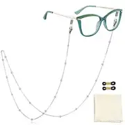 Eyeglass Chains Mask Chains And Cords For Women Anti-Lost Mask Bead-silver