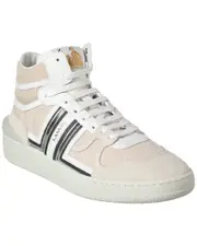 LANVIN Clay Leather & Mesh High-Top Sneaker
