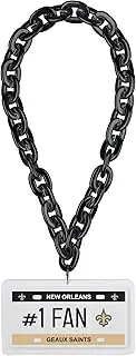 FOCO New Orleans Saints NFL #1 Fan License Plate Team Necklace, Black, Plastic, No Gemstone