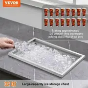 Drop in Ice Chest, 20"L x 14"W x 12"H Stainless Steel Ice Cooler, Commercial Ice Bin with Cover, 40 qt Outdoor Kitchen Ice Bar, Drain-pipe and Drain Plug Included, for Cold Wine Beer