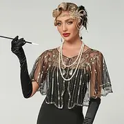 Retro Vintage Roaring 20s 1920s Party Costume Shawls The Great Gatsby Charleston Sequins Women's Christmas Carnival New Year Event / Party Bachelorette Party A