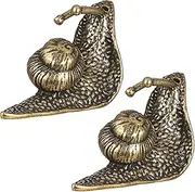 Ciieeo 2pcs Brass Snail Figurines Decor Decorative Brass Craft Snail Small Brass Snail for Micro Landscape Desktop Decors Home Decorations