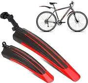 Bike Mudguard Set Bicycle Fender Mountain Front & Rear Mud Guard Universal Mudguard Bike Cycling Tires Fenders Full Cover Thicken Widen Adjustable Bike Mudflap fit for 20/22/24/26 inch MTB Road Bike