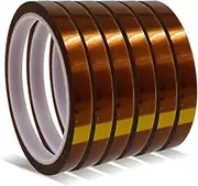 Polyimide High Temperature Tape, 10mm x 33m 108ft, Heat Transfer Resistant Tape, Sublimation Tape Heat Tape for Soldering Protecting Circuit Board, CPU, PCB, 2 Mil Thick (6 Roll)